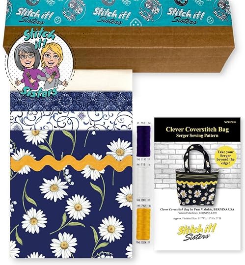 SIS312DN_01 Clever Coverstich Bag Daisies on Navy Sewing Project Bundle Box available at Nancy Zieman Productions at ShopNZP.com.jpg