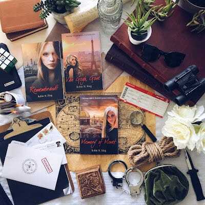 Remembrandt series by Robin M. King with spy objects and secret files