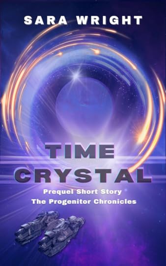 Cover for the short story, Time Crystal - a space ship flies into a portal