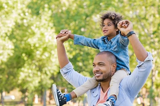 happy father and son