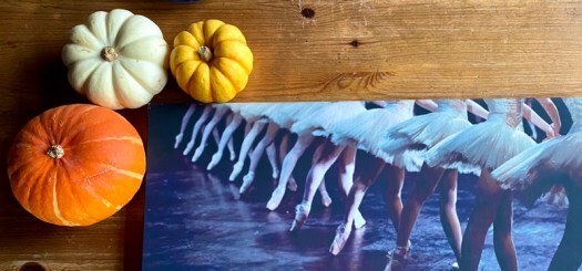 spooky ballet picture and pumpkins