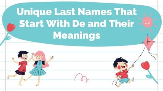 Last names that start with De