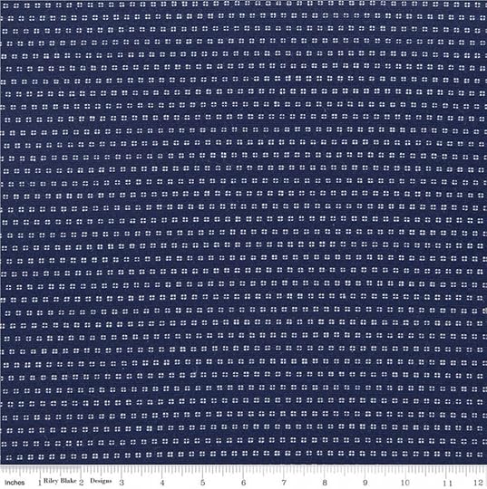 Chambray Stripe Navy Fabric Available at Nancy Zieman Productions at ShopNZP.com