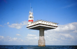 View of Royal Sovereign lighthouse from a kayak