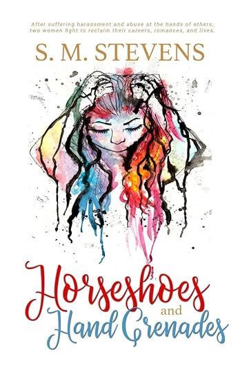 cover Horseshes and hand Grenades, watercolor painting of tortured young woman