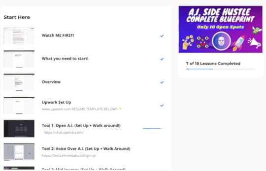 ai side hustle review course dashboard