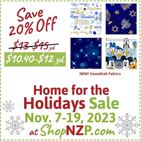 Save 20 Off Hanukkah Fabric by the Yard at Nancy Zieman Productions at ShopNZP.com Holidays Sale Nov. 7 19 2023