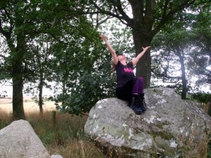 Scottish author Ailish Sinclair at Berrybrae Stone Circle