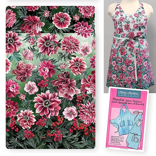 Winterberry Floral Fabric Collection Plus NEW! Mary Mulari's Winterberry Hipster Apron Kit