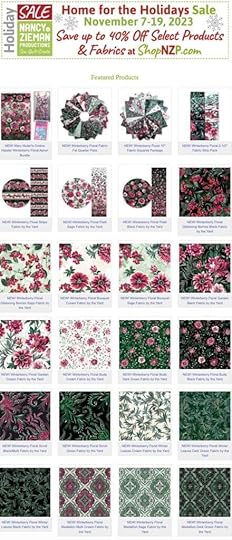 NEW! Winterberry Floral Fabric Collection Plus NEW! Mary Mulari's Winterberry Hipster Apron Kit Now Available at ShopNZP.com