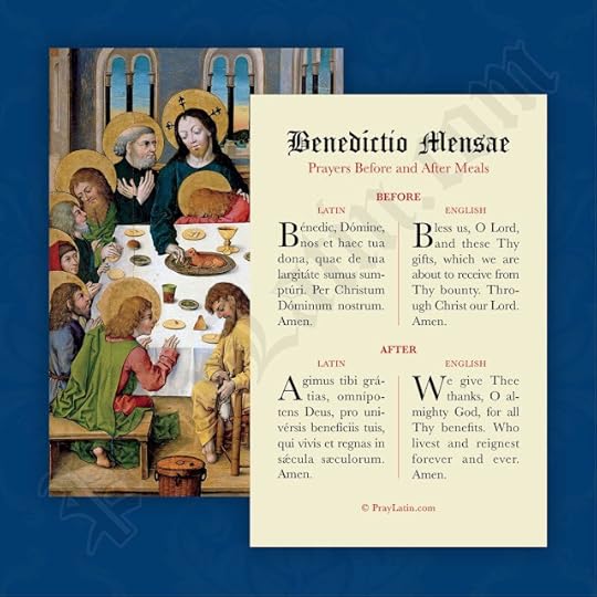 Catholic blessing before and after meals in Latin