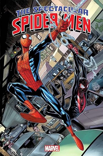 The cover to Marvel Comics' Spectacular Spider-Men by Humberto Ramos.
