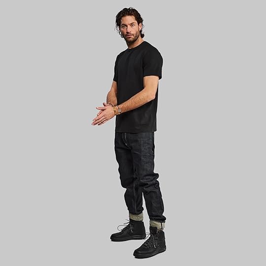 man in vollebak wooden t-shirt