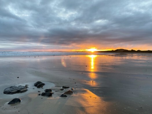 Sunrise over Tiger Hill at Fraserburgh beach