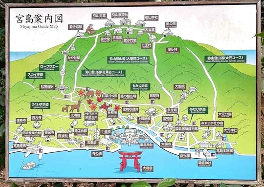 Mount Misen Map. A choice of routes to the top of Mount Misen Japan