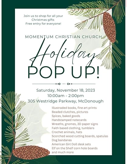 Holiday pop up shop at Momentum Christian Church this Saturday, November 18, 2023 from 10am to 2pm