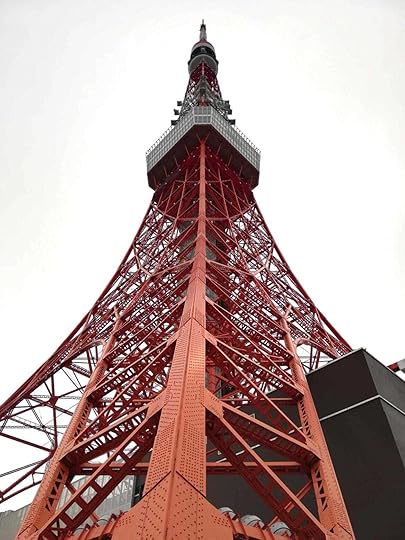 Looking up at Tokyo Tower