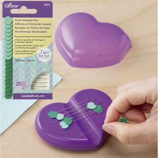 12 Essential Sewing Tools Clover's Heart Shaped Magnetic Pin Caddy and Heart Shaped Pins Available at Nancy Zieman Productions at ShopNZP.com