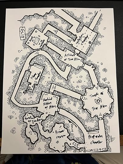 Handwritten labels on a Dyson map