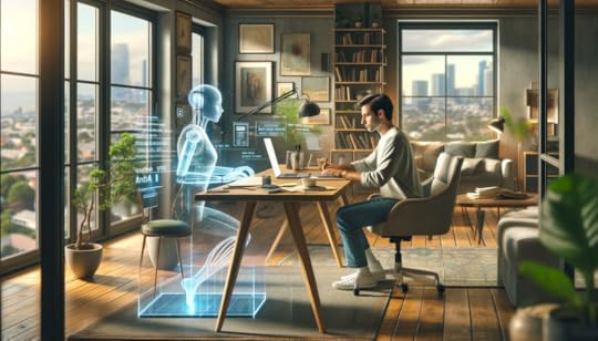 A writer working with an AI like ChatGPT