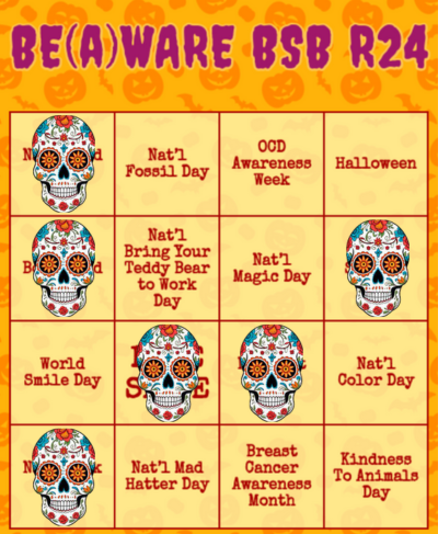 SOS book shelf bingo card