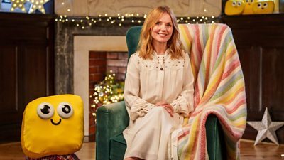 Portrait of Geri Halliwell-Horner sitting