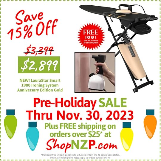 Save 15 LauraStar Smart 1980 Ironing System Anniversary Edition Gold with FREE White IGGI at ShopNZP.com Sale thru Nov 30 2023