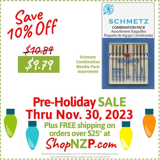 Save 10 Schmetz Combination Needle Pack Assortment at ShopNZP.com Sale thru Nov 30 2023 1