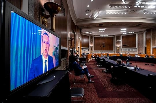 Facebook CEO Mark Zuckerberg testifies remotely during a Senate Judiciary Committee hearing on