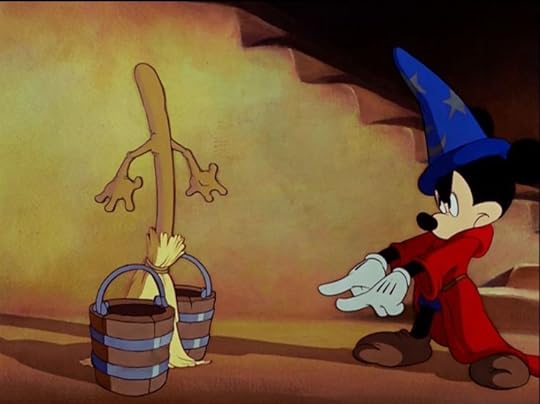 Fantasia 1940 The Sorcerer's Apprentice A sorcerer's apprentice, played by Mickey Mouse, uses magic to free himself from his chores; but once he began his spell on a broom to do his