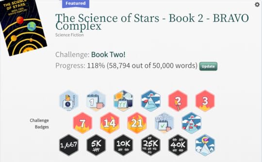 CS Simpson's NaNoWriMo 2023 progress and earned badges