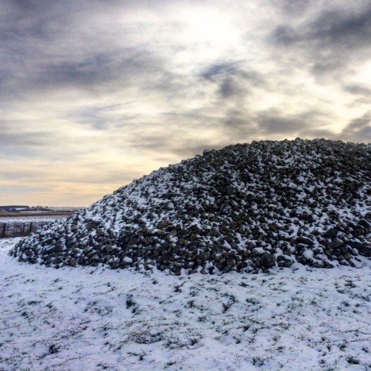 Winter in Scotland: Burial Cairn in the snow