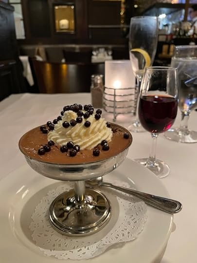 Excellent chocolate pudding and a glass of port. The perfect end to my first dinner in Vegas.