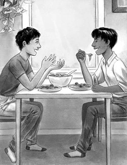 Art from Federico's debut novel, PEDRO & DANIEL, illustrated by Julie Kwon. Art © Julie Kwon