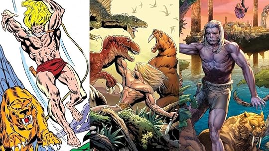 Ka-Zar of the Savage Land, as he appears over many decades of Marvel Comics.