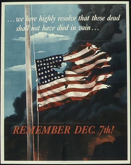 A patch with a red background and blue stylized waves at the bottom. Over the top are two golden tridents crossed in the shape on an x. A gold border lines the patch.