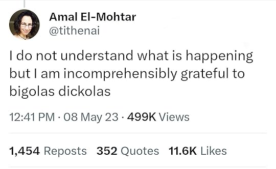 Co-author of Time War Amal El-Mohtar respond's to Wolfwood's viral tweet with: 