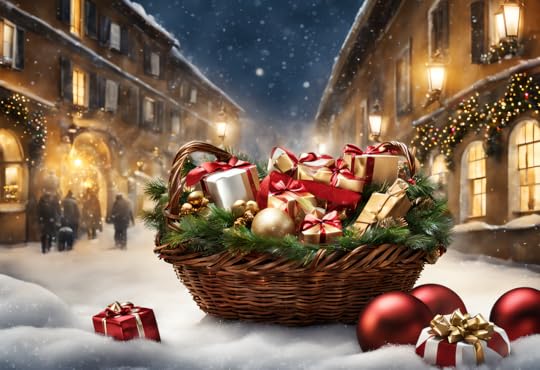 gift basket in the snow
