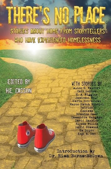 Book cover features a fork in the yellow brick road that has a pair of empty red hightop running shoes standing before the fork
