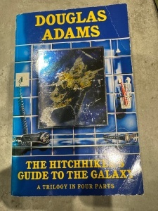 Lexi's copy of Hitchhikers Guide to the Galaxy