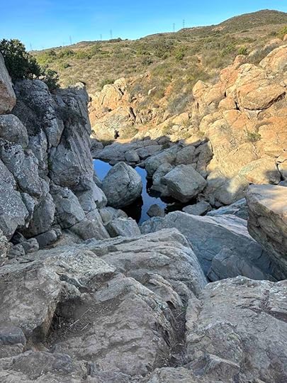 at the top of the waterfall