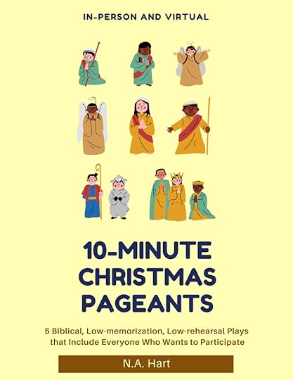 An image of a Christmas pageant at a church with children in angel and sheep and shepherd costumes.