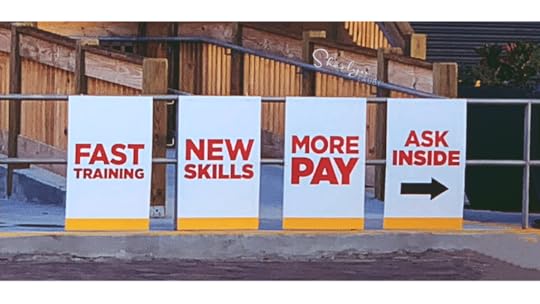 recruiting sign improved employee pay and in compliance
