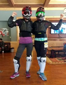 Lisa and Marcie biking in Tahoe