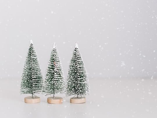 three tiny chritsmas trees