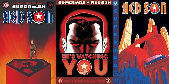 Covers for Mark Millar's 2003 Superman Elseworlds tale, Red Son, by artist Dave Johnson.