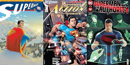 Cover art from some of Grant Morrison's Superman runs, including art from Frank Quitely and Rags Morales.
