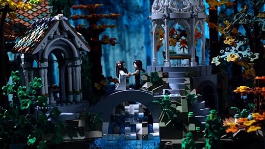 LEGO Stop motion rivendell video Arwen and Aragorn bridge scene