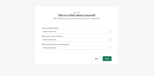Shopify's example of segmentation in the onboarding process