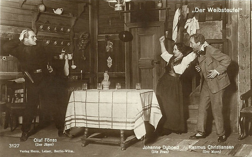 Olaf Fønss, Johanne Dybwad and Rasmus Christiansen in Der Weibsteufel